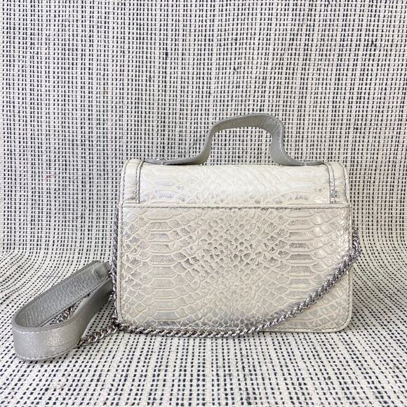 My Flat In London Mini Bag Y2K Glam Silver Top Handle Crossbody Rhinestone Bow - Picture 7 of 16